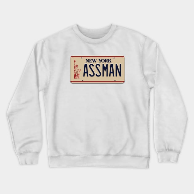 Kramer's ASSMAN License Plate Crewneck Sweatshirt by tvshirts